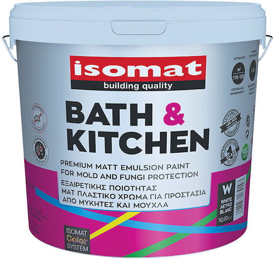 Isomat Bath & Kitchen Пластмасов Боя Антиплесенов за Вътрешен Употреба 10лт