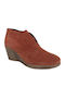 57047 Suede Women's Oxford Boots with Medium Heel Brown