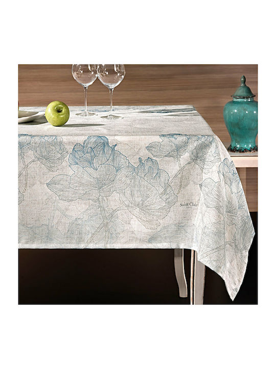 Saint Clair 1009 Polyester Stain Resistant Tablecloth Πετρόλ 145x180cm