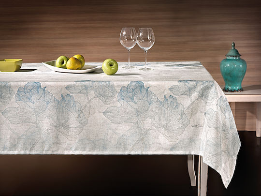 Saint Clair Checkered Stain Resistant 1009 Petrol 145x145cm