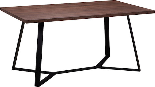 Hanson Маса За Трапезария Дървена с Метална Рамка Тъмно Орех 160x90x75см ЕМ821,2
