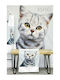 Espiel Tablecloth Cat Gray 120x120cm