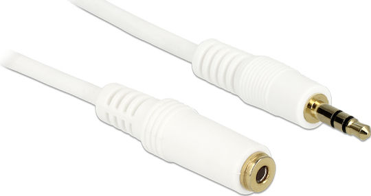DeLock Καλώδιο Ήχου 3.5mm male - 3.5mm female Λευκό 5m με Επίχρυσους Ακροδέκτες 83771