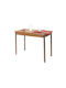 Table Kitchen Extendable Wooden with Metal Frame Cherry 100(+25)x60x72cm