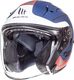 MT Avenue Crossroad Matt Pearl White/Dark Blue/Red Motorradhelm Jet ECE 22.05 1300gr MTH000KRA210