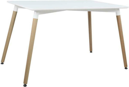 Minimal Τραπέζι Κουζίνας Ξύλινο Λευκό 120x80x73εκ.