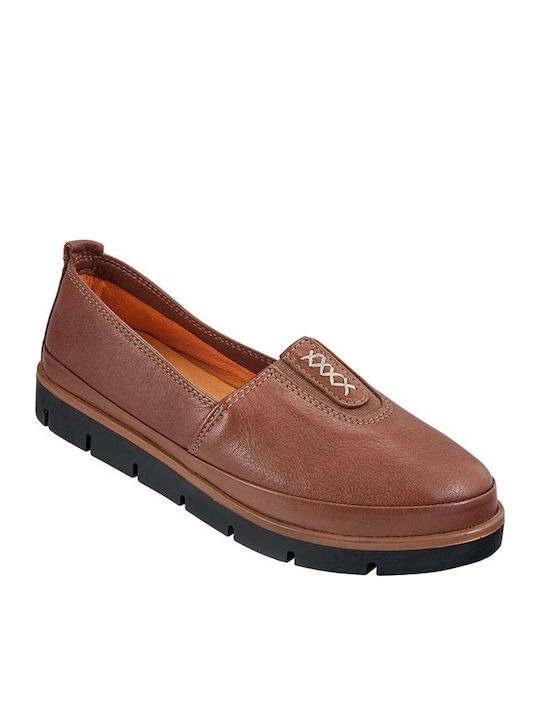 Safe Step 732 Tabba Leder Damen Loafers in Tabac Braun Farbe