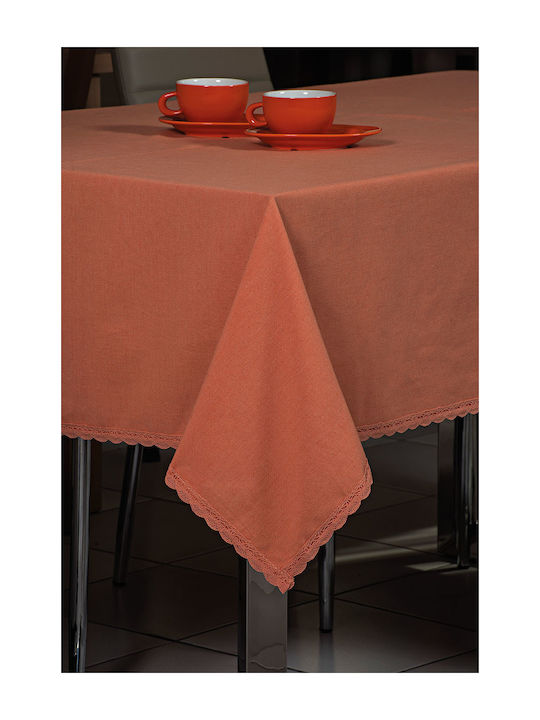 Beauty Home 8136 Linen Lace Tablecloth Orange 140x220cm