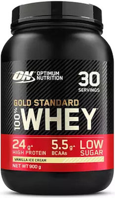 Optimum Nutrition Gold Standard 100% Whey Proteină din Zer cu Aromă de Înghețată de vanilie 908gr