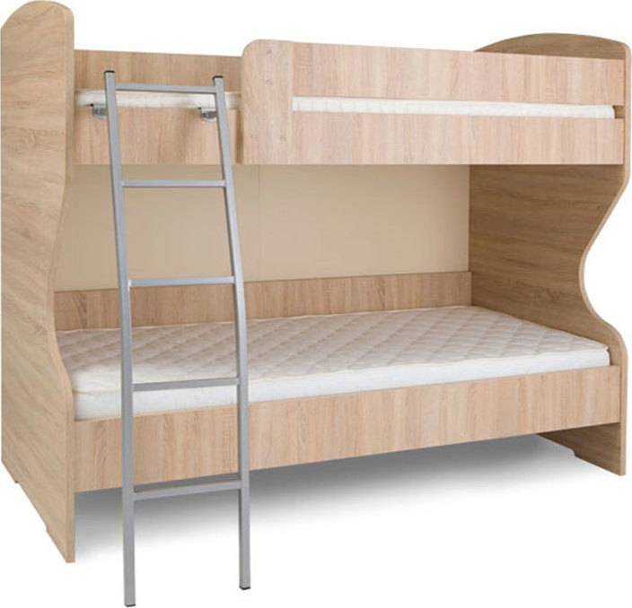 Soap peach Mansion Παιδικό Κρεβάτι Κουκέτα για Στρώμα 90x200cm Δρυς Happy J492312 | Skroutz.gr