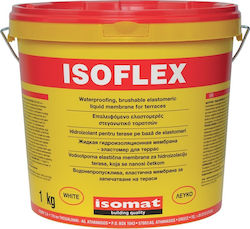 Isomat Isoflex Ελαστομερές Ακρυλικό Επαλειφόμενο Στεγανωτικό 1kg Λευκό