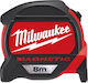 Milwaukee Magnetic Banda de măsurat cu resetare automată și magnet 27mm x 8m