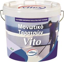 Vitex Vito Μονωτικό Ταρατσών Ελαστομερές Ακρυλικό Επαλειφόμενο Στεγανωτικό 9lt Λευκό