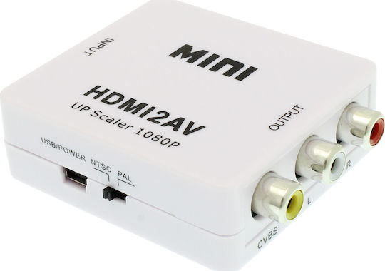 CyberPro Μετατροπέας HDMI female σε RCA female Λευκό 1τμχ CP-HA10