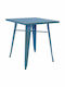 Auxiliary Outdoor Metal Table Blue 70x70x76cm