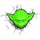 3DLightFX Led Plastic Kids Wall Light Star Wars Yoda 3D