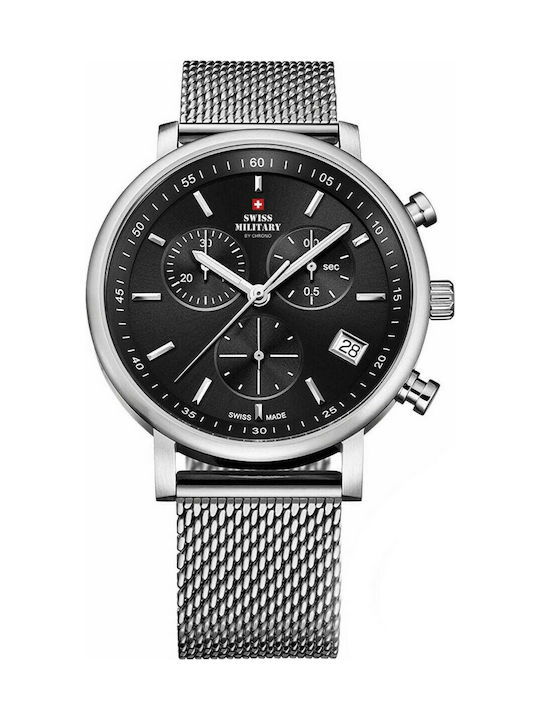 Swiss Military by Chrono Uhr Chronograph Batterie mit Silber Metallarmband SM34058.01