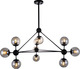 Luma Pendant Chandelier for 15 Bulbs E27 Black