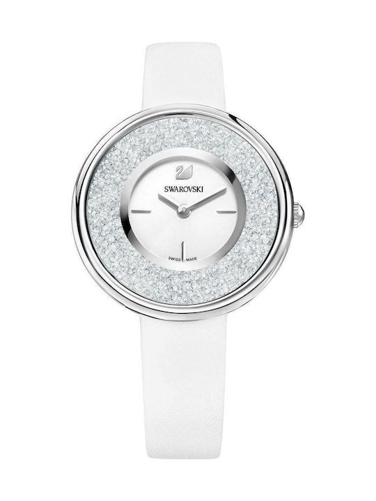 Swarovski Uhr mit Weiß Lederarmband 5275046