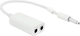 QIHANG Converter 3.5mm male to 3.5mm 2x female White 1pcs CAB-0026Wa