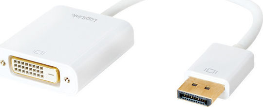 LogiLink DisplayPort Male to DVI-I Female Converter White 1 Piece