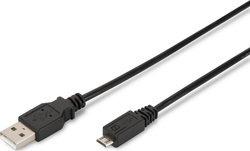 Digitus AK-300110-018-S Reguläres Micro-USB-Kabel USB 2.0 Länge 1,8 m Schwarz