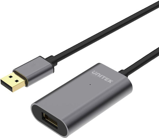 Unitek USB 2.0 Cable USB-A male - USB-A female Μαύρο 10m Y-272