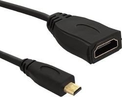 Qoltec 50399 HDMI 1.4 Mikro-HDMI-Stecker - HDMI-Buchse 0,2m Schwarz