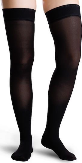 Varisan Fashion Normal Socks Thigh High Graduated Compression with Silicone 18-21 mmHg Black