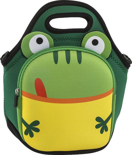 Graffiti Animal Friends School Insulated Shoulder Lunch Bag Green 29 x 16 x 30cm