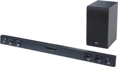 LG SJ3 Soundbar 300W 2.1 cu Subwoofer fără fir și Control la distanță Negru