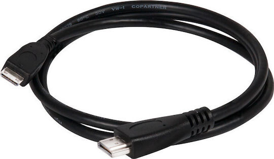 Club3D HDMI 2.0 Premium High Speed 4K 60Hz HDR Cable HDMI male - mini HDMI male 1m Μαύρο