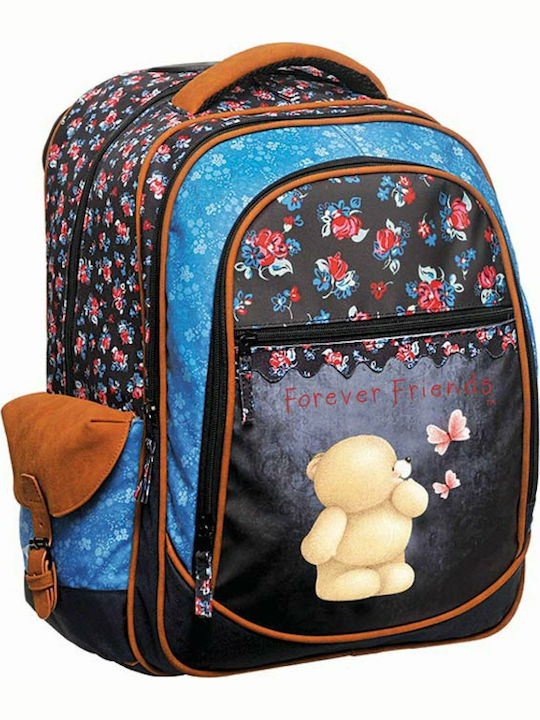 Forever Friends Blue Line School Bag Backpack Elementary, Elementary in Blue color