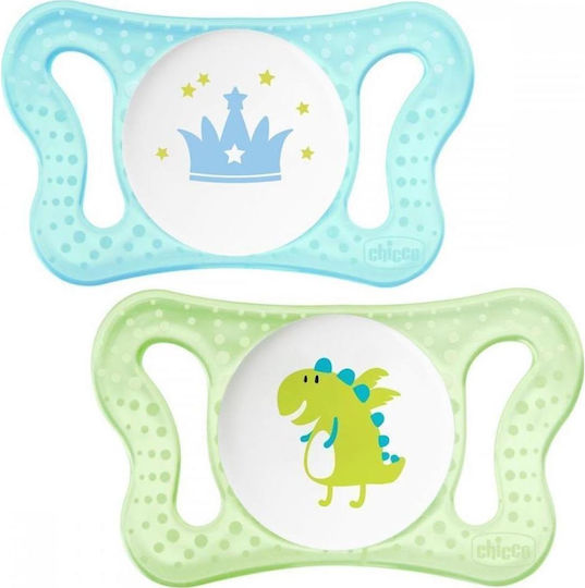 Chicco Physioforma Micro Orthodontic Pacifiers Silicone with Case Little Prince - Green-Blue for 0-2 months 2pcs