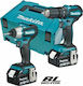 Makita Set Schlagbohrschrauber & Schlagschraubendreher 18V mit 3 Batterien 3Ah