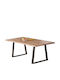 Lizard Tisch Speisesaal aus Massivholz & Metall Natürlich 160x90x75cm