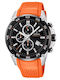 Festina Men's Watch 47mm Chronograph Battery with Orange Rubber Strap