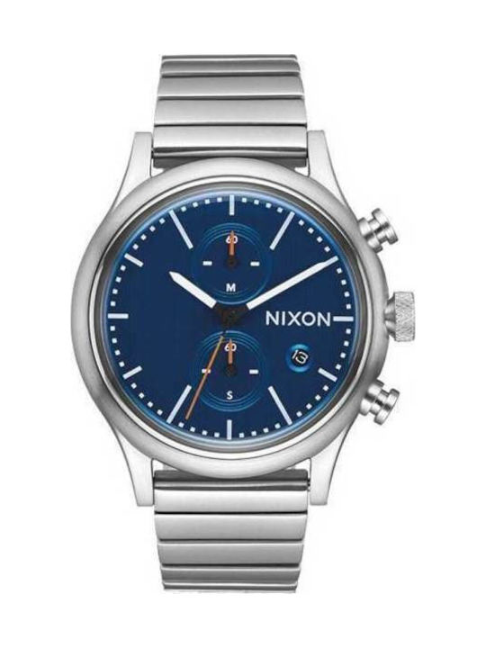 Nixon Station Battery Watch with Metal Bracelet Silver