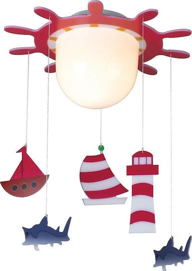 ARlight Leuchtturm Einfaches Licht Kinderdeckenleuchte Deckenleuchte montieren 60W mit Fassung E27 Mehrfarbig 38cm