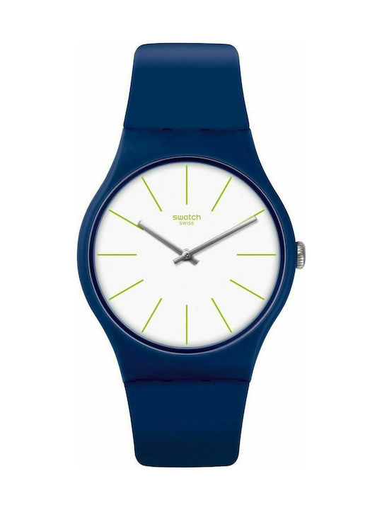 Swatch Bluesounds Watch with Blue Rubber Strap