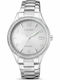 Citizen Γυναικείο Ρολόι 34mm Μπαταρίας με Ασημί Μεταλλικό Μπρασελέ