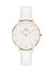 Daniel Wellington Classic Pepite Bondi Γυναικείο Ρολόι 32mm Μπαταρίας με Λευκό Δερμάτινο Λουράκι