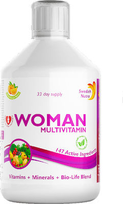 Swedish Nutra Woman-multi Vitamin for Energy, Immune System Boost, Hair, Skin & Nails Orange 500ml