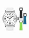 TW Steel Herrenuhr 45mm Batterie mit Weiß Lederarmband