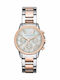 Armani Exchange Γυναικείο Ρολόι 36mm Χρονογράφος Μπαταρίας με Ροζ Χρυσό Μεταλλικό Μπρασελέ