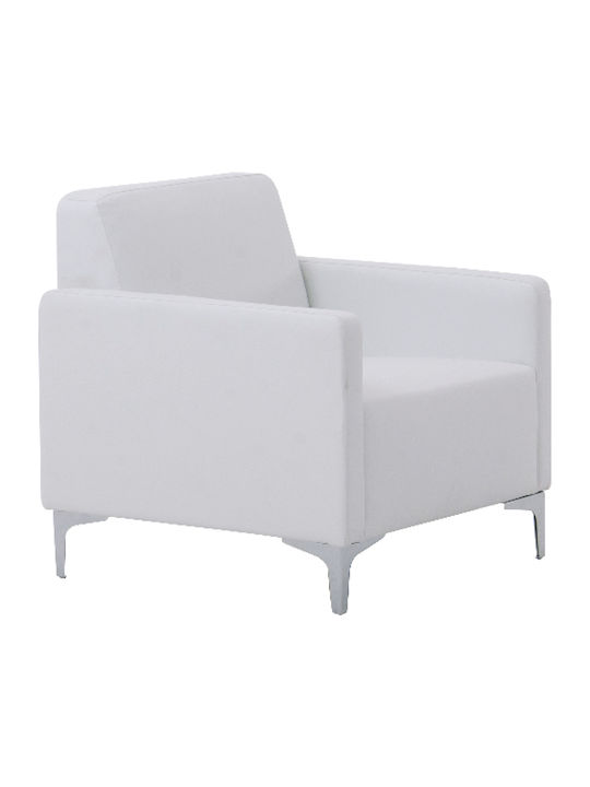 Style Πολυθρόνα από Δερματίνη Λευκή 64x71x72cm