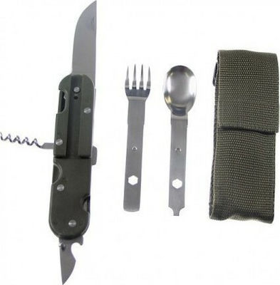 MFH Cutlery Set Knife Black Total Length 15pcs in Sheath