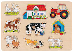 Kids Puzzle Puzzle Pegs-farm 9pcs Goki