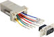 DeLock Μετατροπέας Serial male σε RJ-45 female Λευκό (65462)