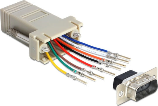 DeLock Μετατροπέας Serial male σε RJ-45 female Λευκό (65462)
